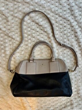 Price Drop**
Kate Spade NY Black Taupe Colorblock Pebbled Leather Satchel